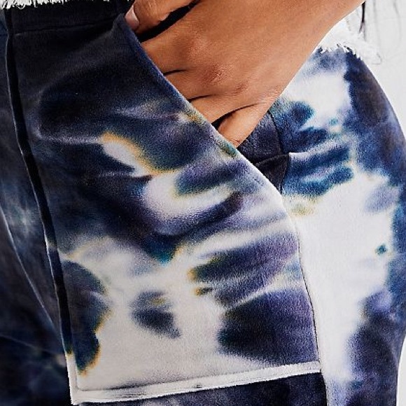 KIM SHUI VELVET LUXURY LOUNGE PANTS MADE IN ITALY PURPLE WASH TIE-DYE DESIGN S,L - Picture 4 of 16